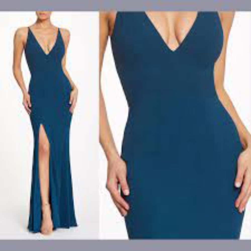 Dress the population gown with tags/Iris in peacock blue